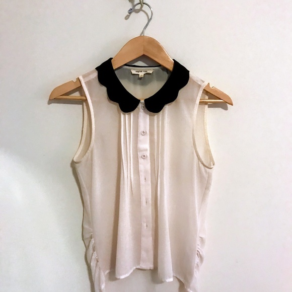 Button Down Shirt with Scallop Collar - Picture 2 of 4